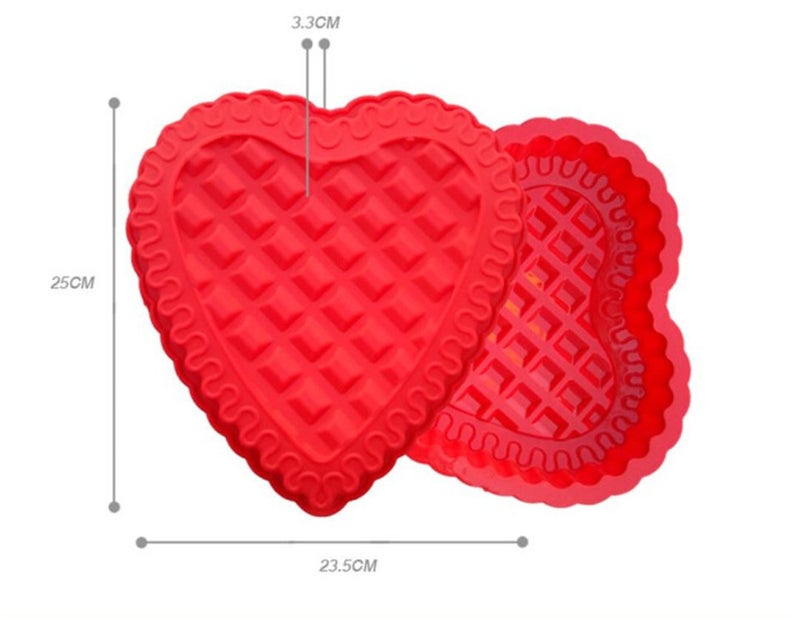 FantasyDay 10'' Love Heart Shape Silicone Baking Molds, Anniversary Birthday Tray-Wedding Festival Party Silicone Cake Mold for Muffins Brownie Cornbread Candy Chocolates Butter Fondant Gummy Bread - Image 2